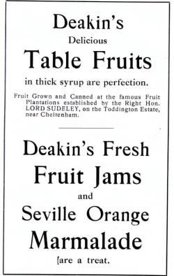 Deakin's jams and marmalade, Toddington Estate, Cheltenham, Lord Sudeley