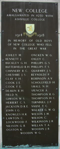 Robert Hartley Deakin Ashville College War Memorial, Harrogate